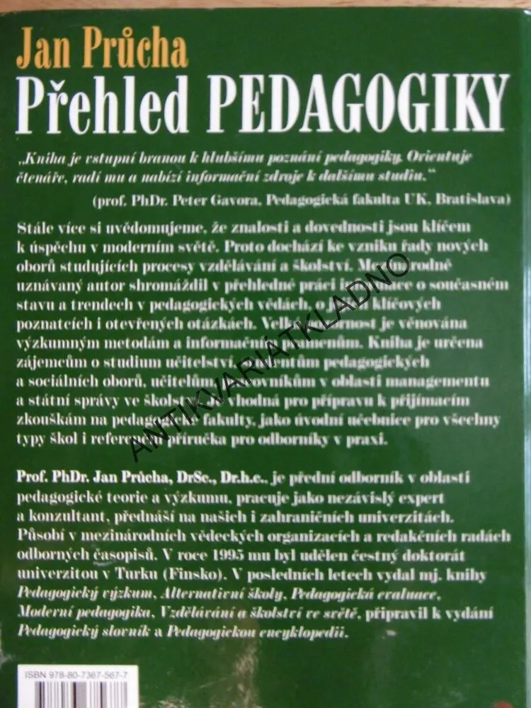 PŘEHLED PEDAGOGIKY, PEDAGOGIKA, PRŮCHA