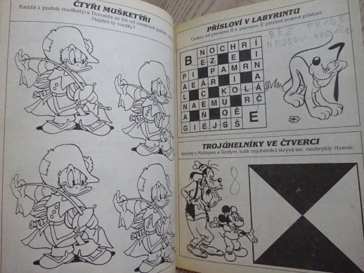 HÁDANKY, KŘÍŽOVKY, komiks DISNEY 6/96