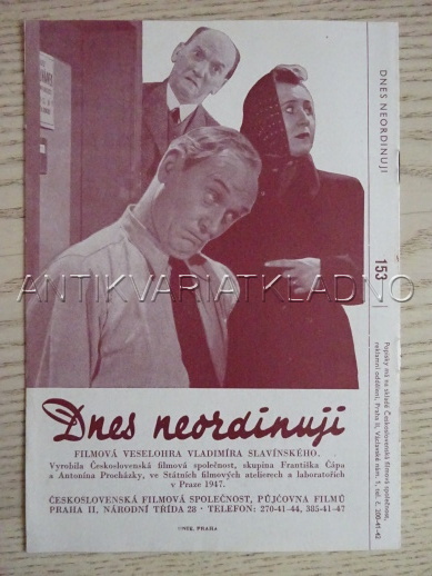 DNES NEORDINUJI, J. PIVEC, FILMOVÝ PROGRAM 120