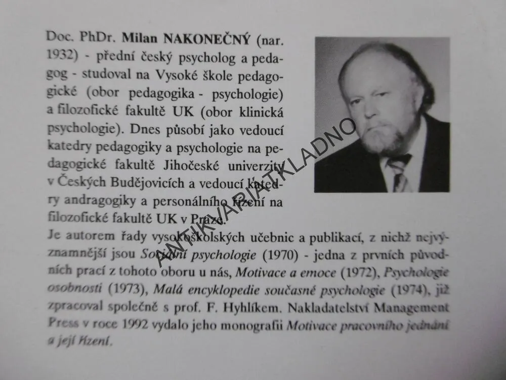 ZÁKLADY PSYCHOLOGIE OSOBNOSTI, NAKONEČNÝ