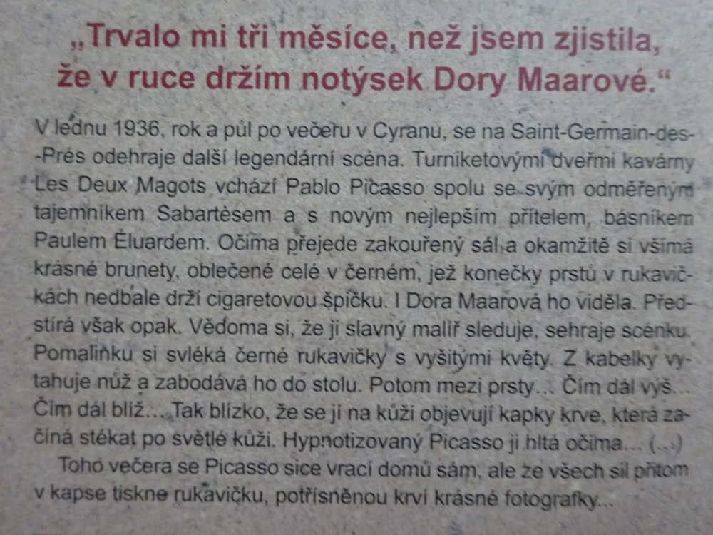 ZÁPISNÍK DORY MAAROVÉ, BRIGITTE BENKEMOUNOVÁ, **an