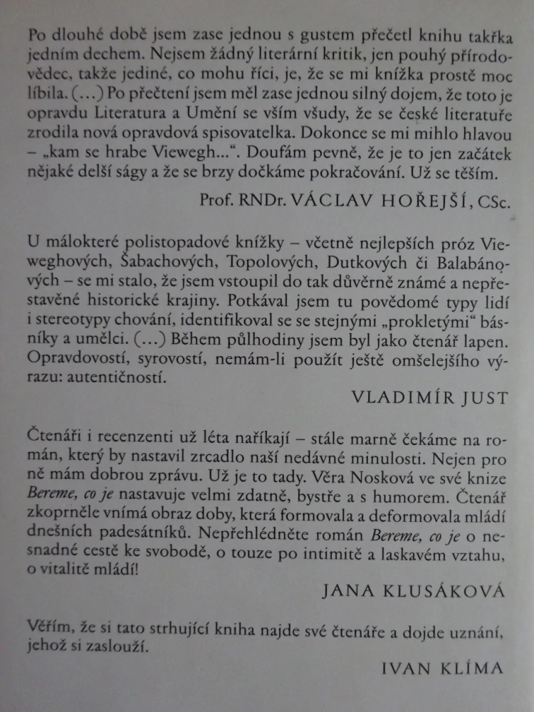 BEREME, CO JE, VĚRA NOSKOVÁ, **an