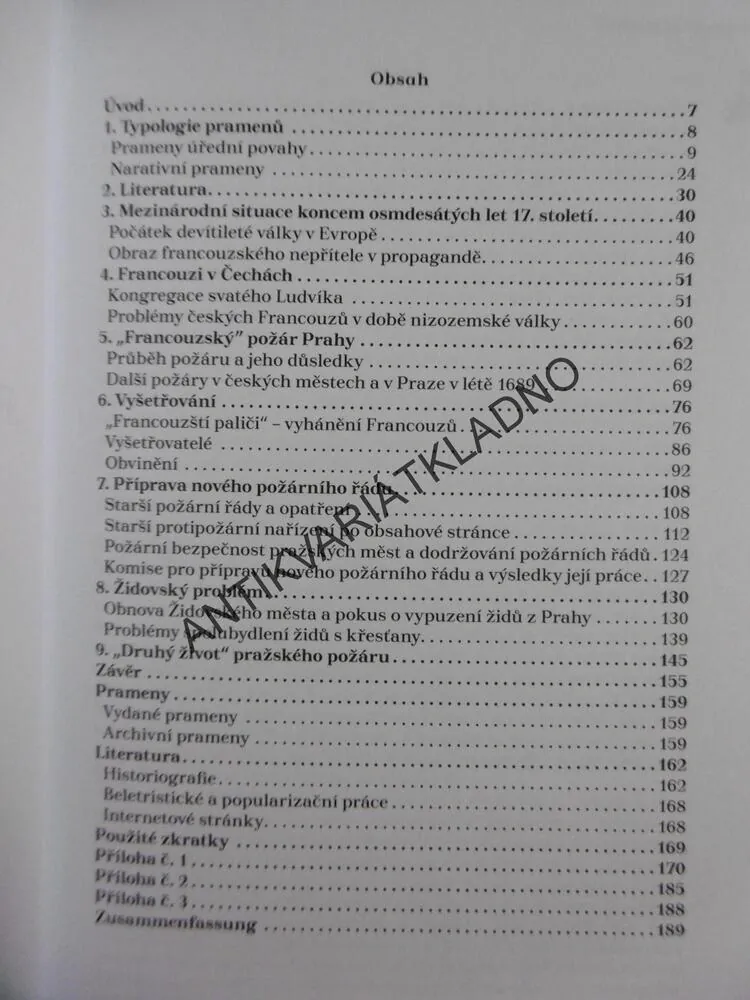 FRANCOUZSKÝ POŽÁR PRAHY,(1689),PAŽOUTOVÁ, P-A