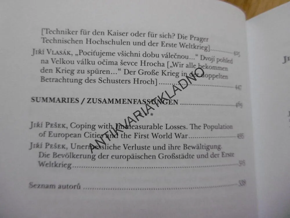DOCUMENTA PRAGENSIA XXXV, NEZMĚRNÉ ZTRÁTY A JEJICH ZVLÁDÁNÍ, P-A