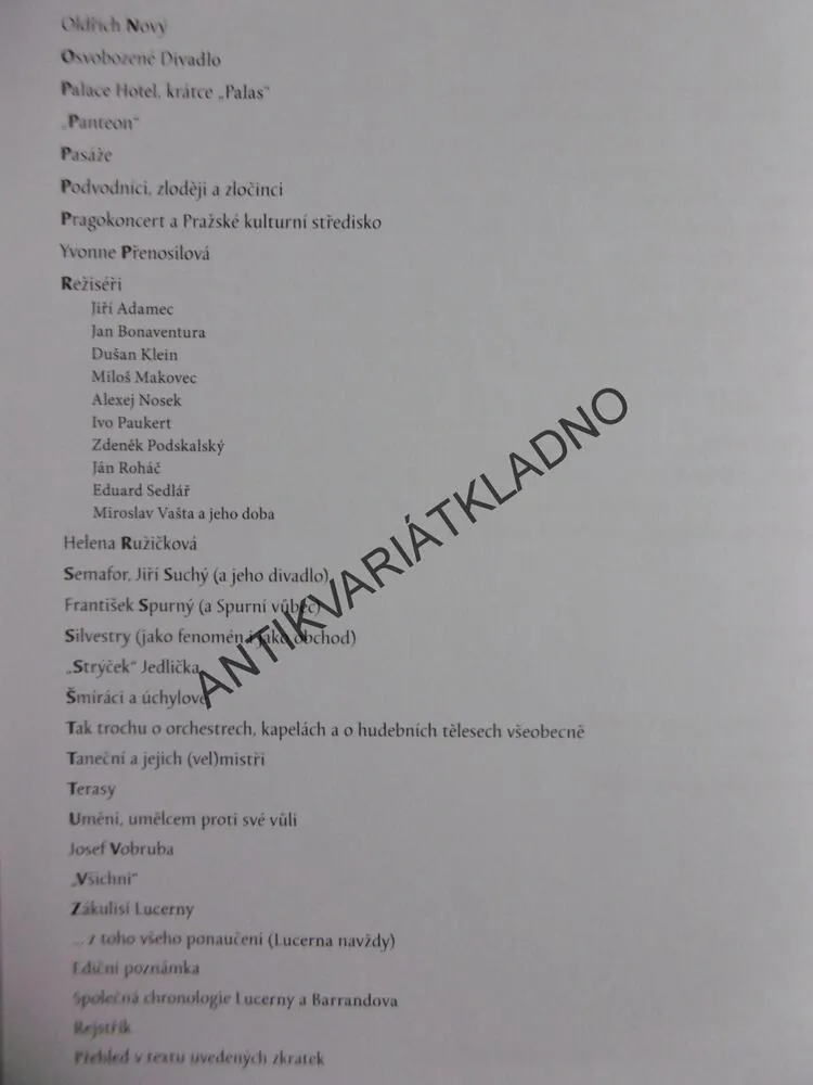 LUCERNA, JEJÍ ČAS A JEJÍ LIDÉ, PŘÍBĚHY Z PRAŽSKÉ LUCERNY