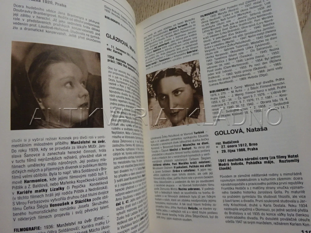 FILMOVÉ PROFILY 2, ČESKOSLOVENŠTÍ FILMOVÍ HERCI A-M, BARTOŠKOVÁ, BARTOŠEK, **an