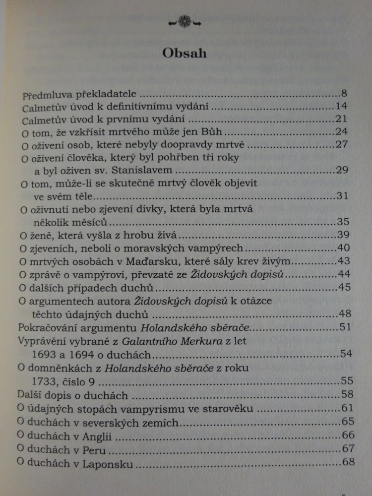 POJEDNÁNÍ O UPÍRECH, DOM CALMET, **an