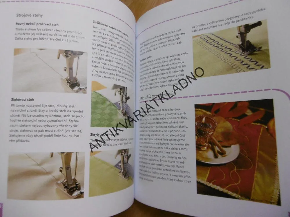 ZÁKLADNÍ POSTUPY A TECHNIKY, KNIHA ŠITÍ KROK ZA KROKEM