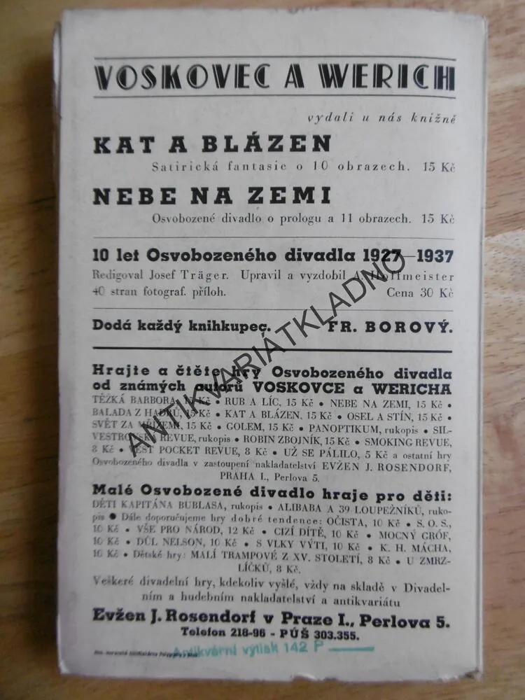 TĚŽKÁ BARBORA, VOSKOVEC A WERICH, 