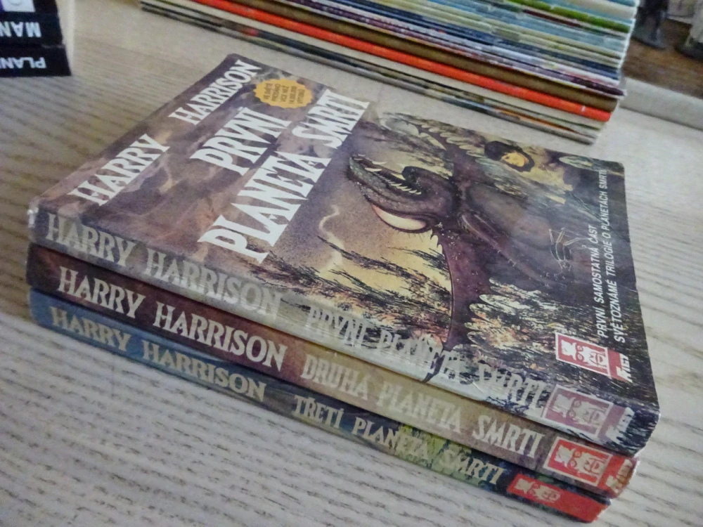PRVNÍ PLANETA SMRTI, DRUHÁ PLANETA SMRTI, TŘETÍ PLANETA SMRTI, HARRY HARRISON, **an