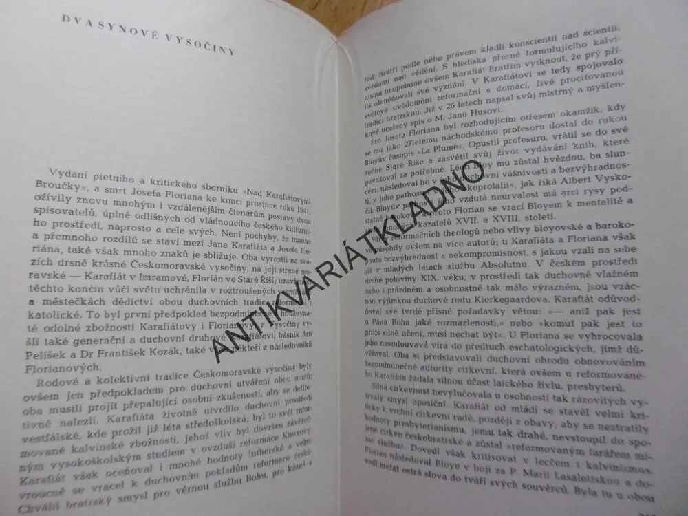 ZÁŘENÍ DUCHA A SLOVA, JAN B. ČAPEK, 1948, **an