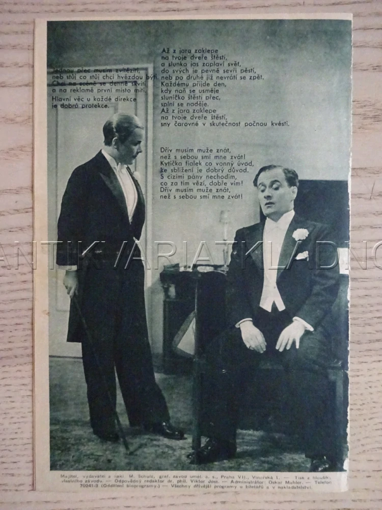 VIKTOR A VIKTORIE, H. THIMIG, BIO PROGRAM Č. 124, 1934
