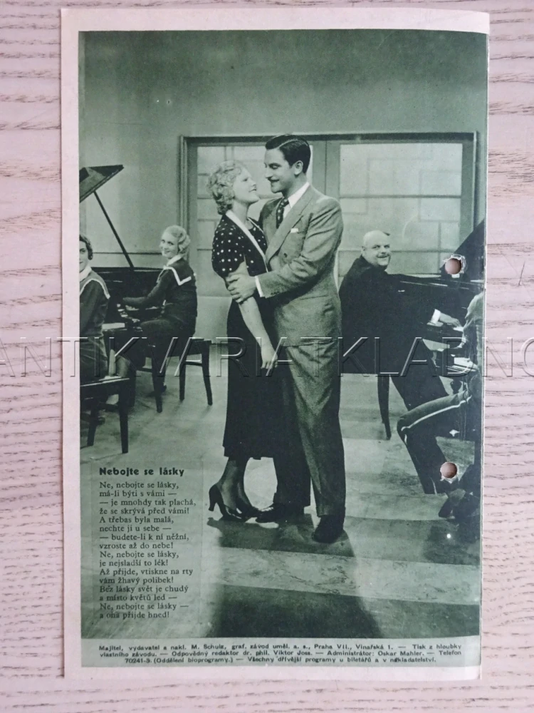 NEBOJTE SE LÁSKY, L. HAID, BIO PROGRAM Č. 135, 1934