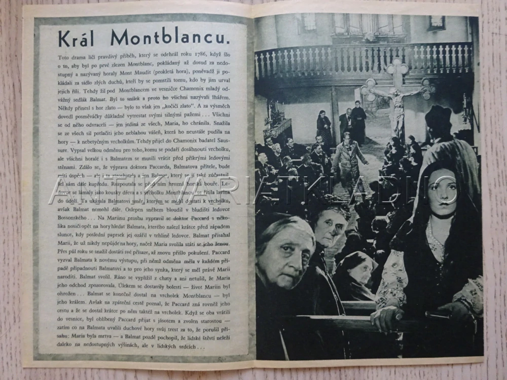 KRÁL MONTBLANCU, B. HORNEY, BIO PROGRAM Č. 144, 1934