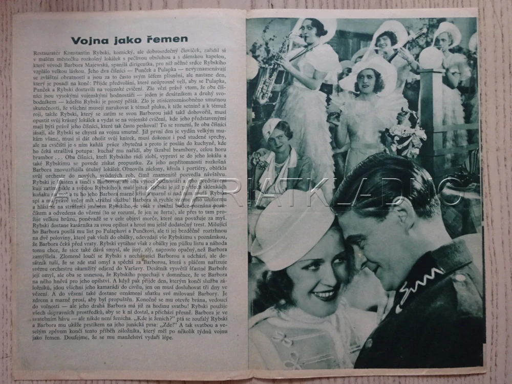 VOJNA JAKO ŘEMEN, W. WALTER, BIO PROGRAM Č. 166, 1934