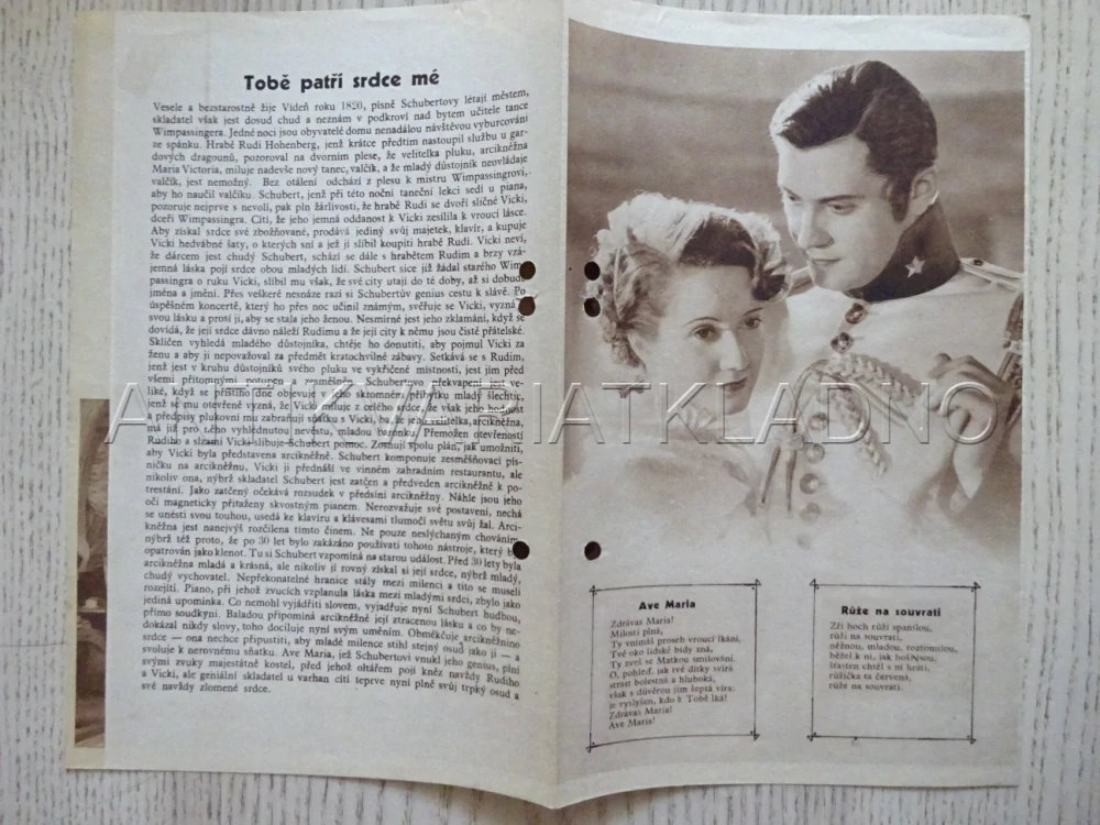 TOBĚ PATŘÍ SRDCE MĚ, R. TAUBER, BIO PROGRAM Č. 169, 1934