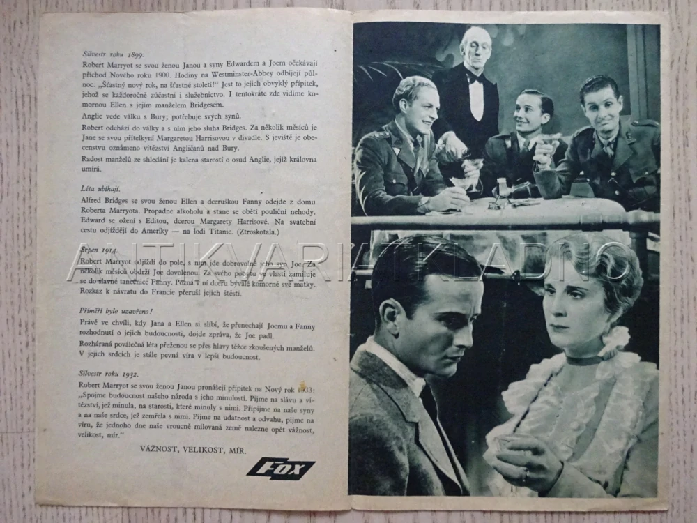 KAVALKÁDA, D. WYNYARD, BIO PROGRAM Č. 235, 1935