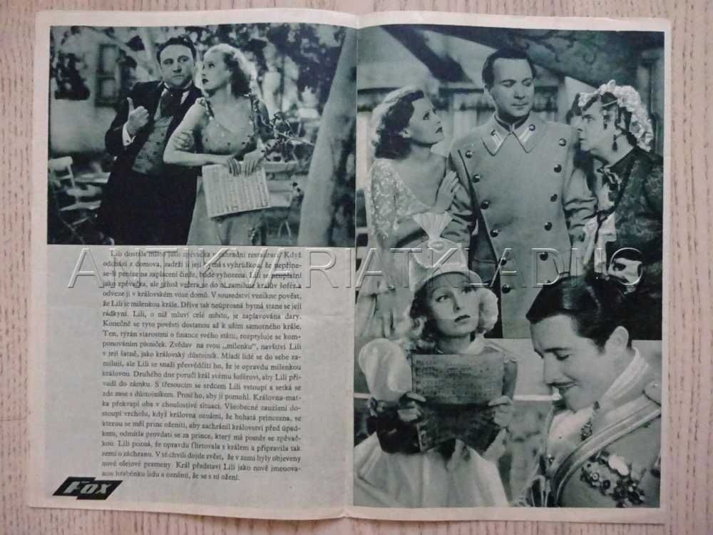 VŮZ JEHO VELIČENSTVA, L. HARVEY, BIO PROGRAM Č. 261, 1935