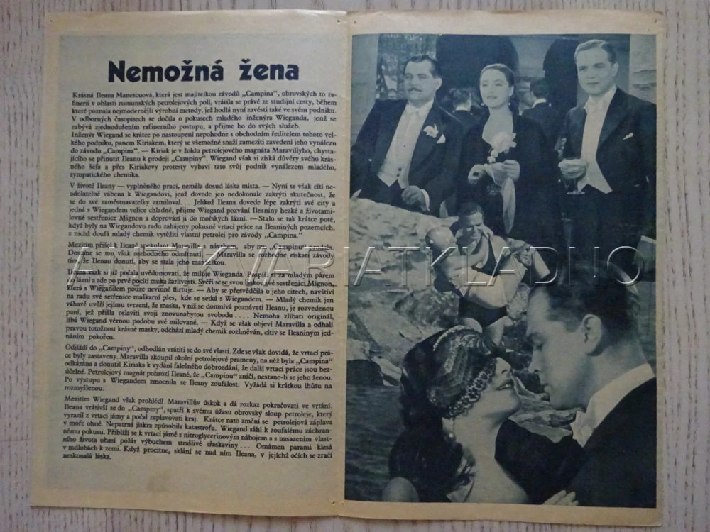 NEMOŽNÁ ŽENA, G. FRÖHLICH, BIO PROGRAM Č. 346, 1936