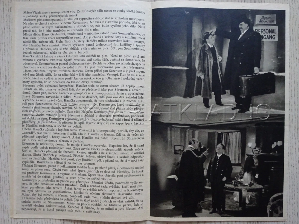 KONFETY, H. MOSER, BIO PROGRAM Č. 354, 1936