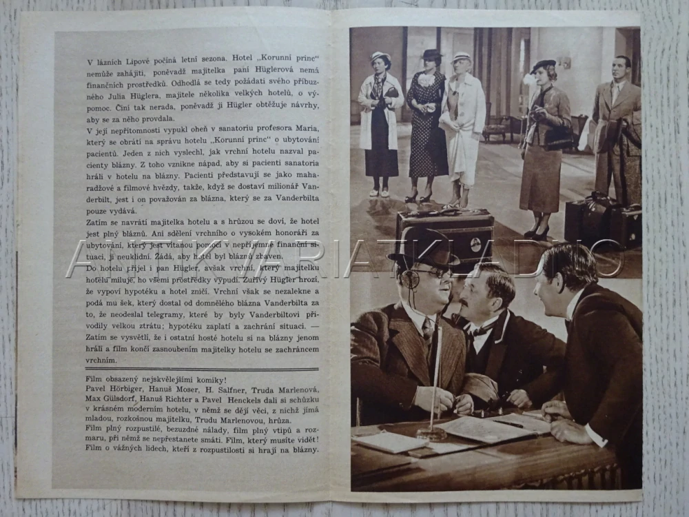 POŠETILÝ NÁPAD, P. HORBIGER, BIO PROGRAM Č. 384, 1936