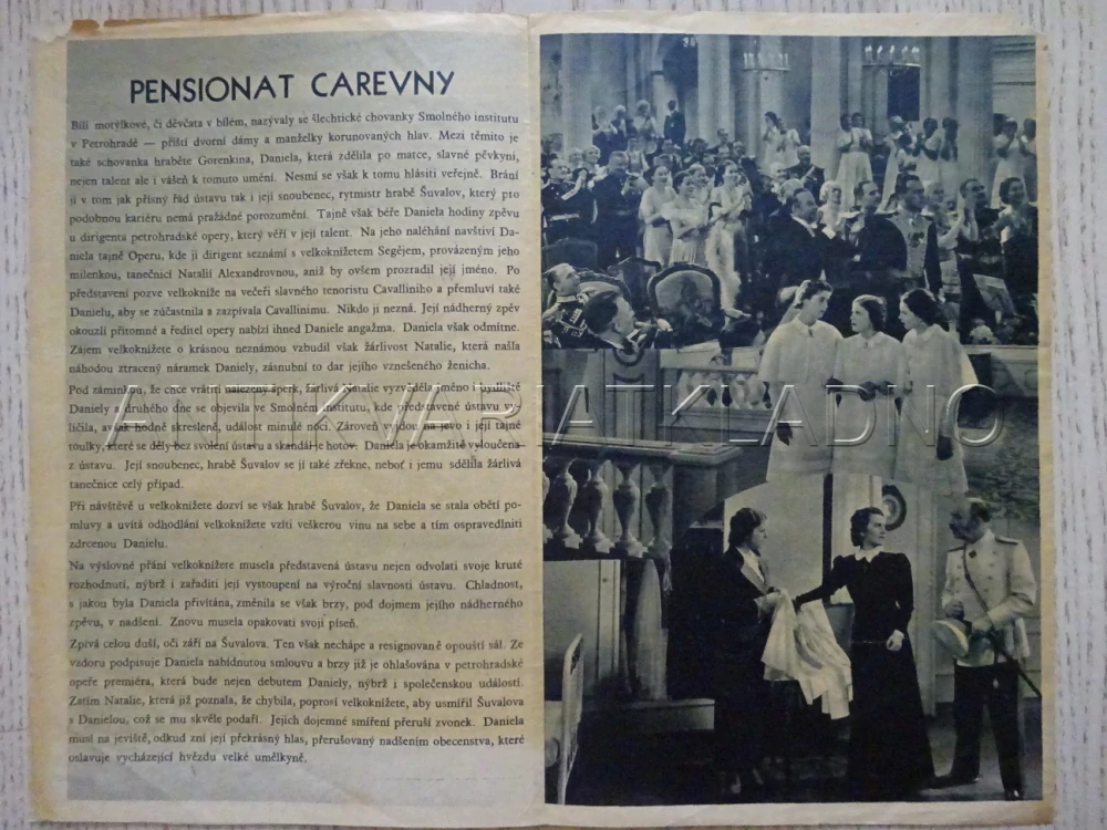 PENSIONÁT CAREVNY, M. CEBOTARI, BIO PROGRAM Č. 399, 1936