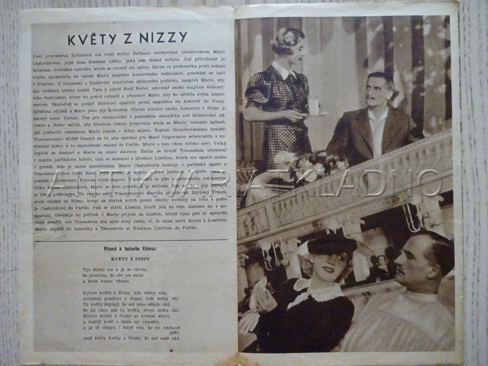 KVĚTY Z NIZZY, E. SACK, BIO PROGRAM Č. 417, 1936