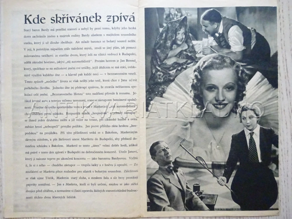KDE SKŘIVÁNEK ZPÍVÁ, M. EGGERTH, BIO PROGRAM Č. 420, 1936