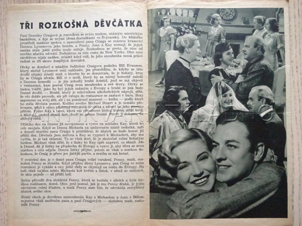 TŘI ROZKOŠNÁ DĚVČÁTKA, D. DURBIN, BIO PROGRAM Č. 440, 1936