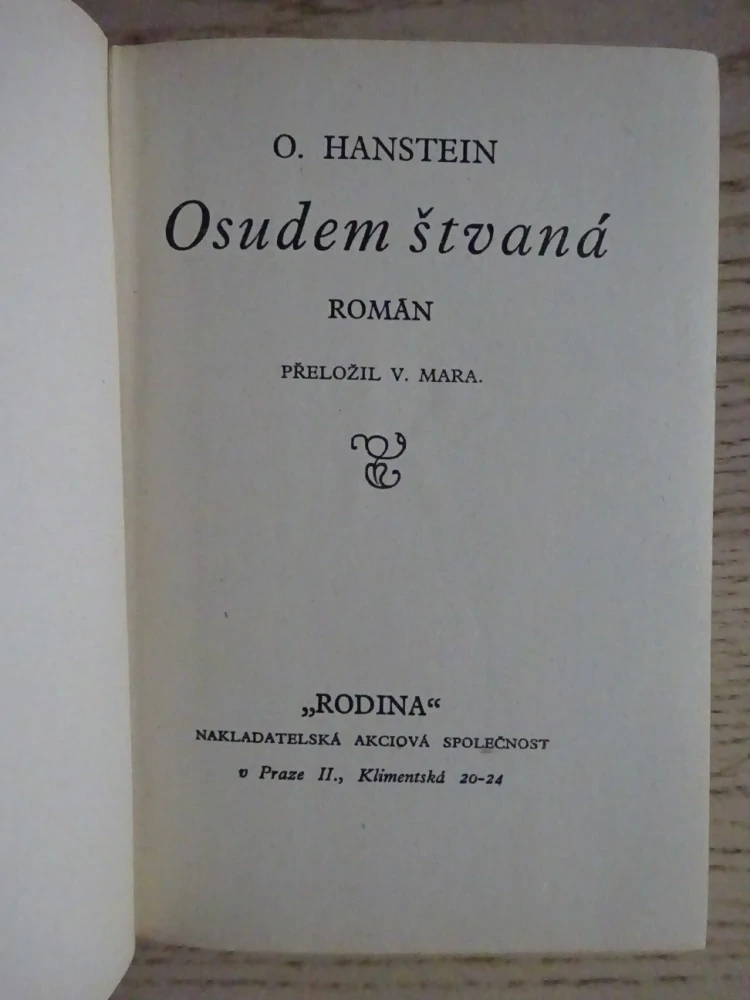OSUDEM ŠTVANÁ, O. HANSTEIN, **an