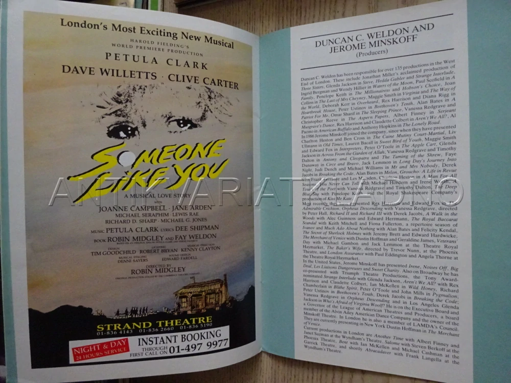 AN EVENING WITH PETER USTINOV, ANGLICKY, PROGRAM