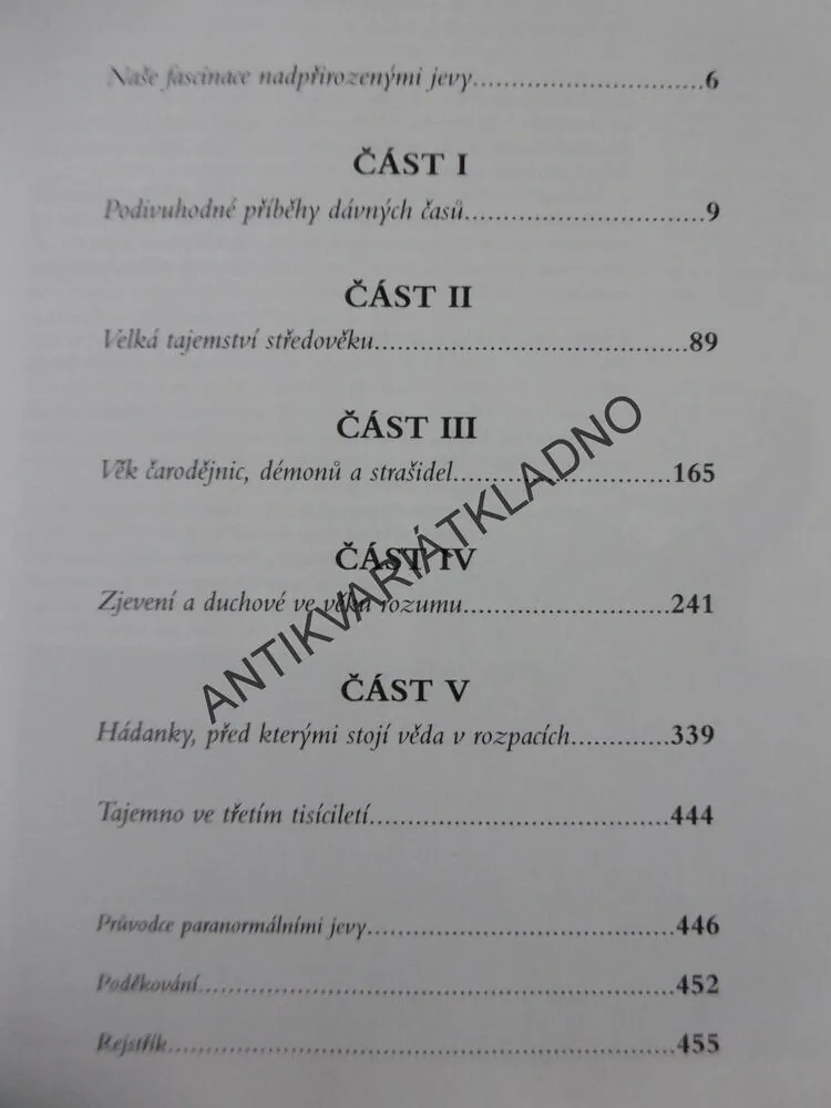 ALMANACH TAJEMNA, NADPŘIROZENÉ JEVY V BĚHU STALETÍ, **an