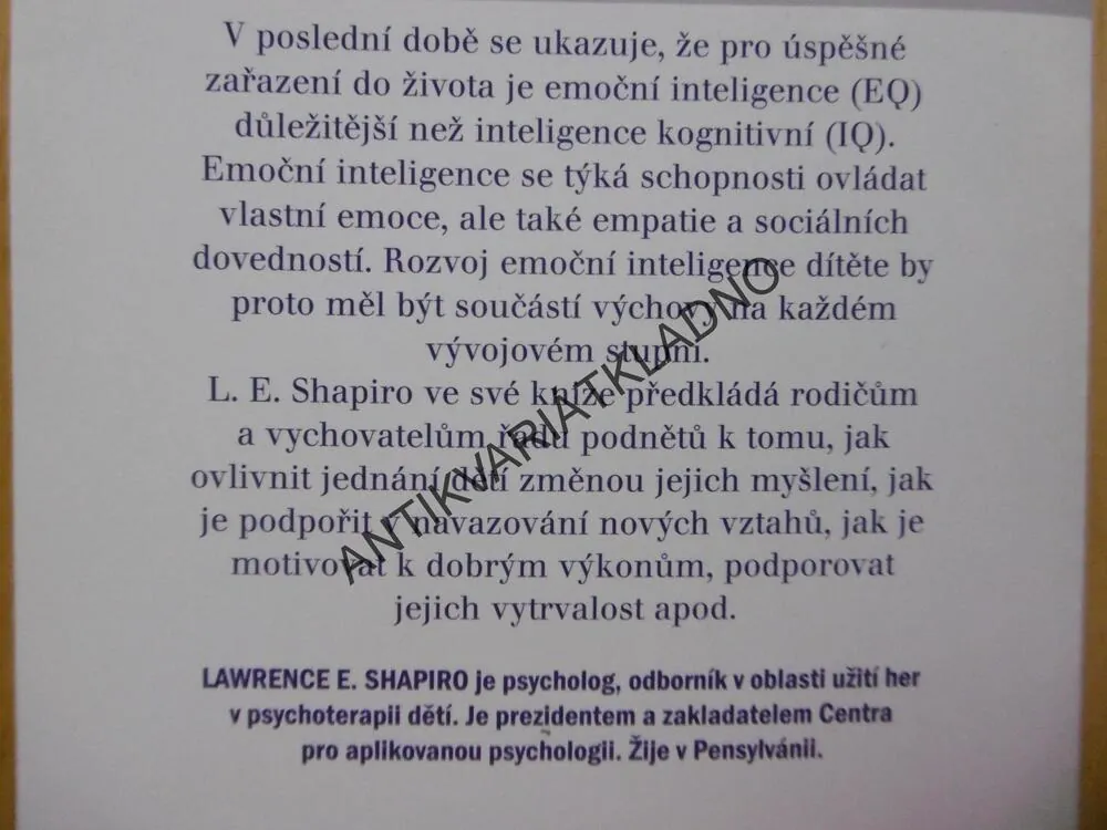 EMOČNÍ INTELIGENCE DÍTĚTE A JEJÍ ROZVOJ, SHAPIRO