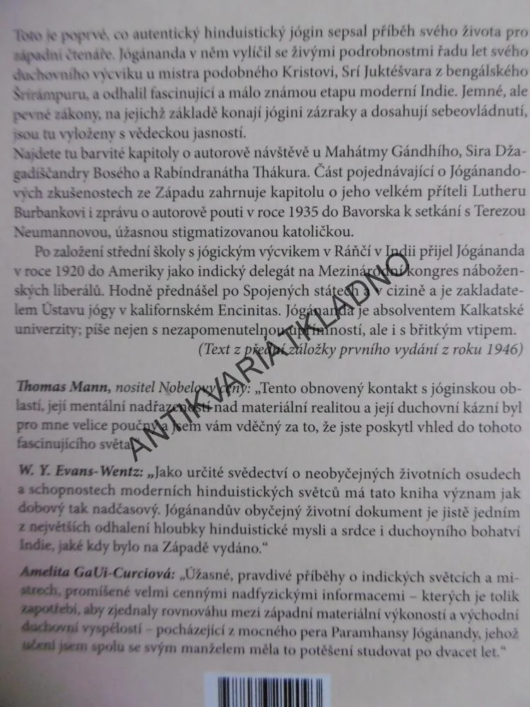 ŽIVOTOPIS JÓGINA, PARAMAHANSA JÓGÁNANDA