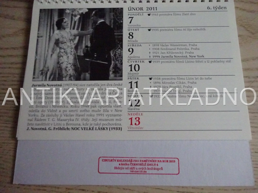 CIBULKŮV KALENDÁŘ PRO FILMOVÉ PAMĚTNÍKY 2011