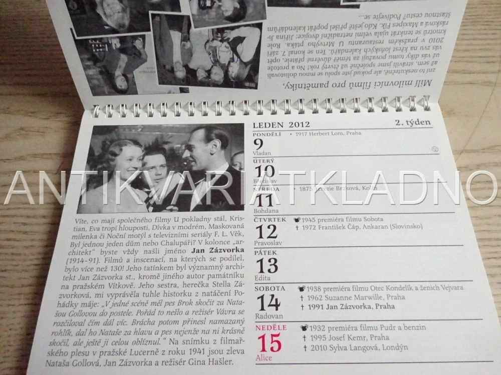 CIBULKŮV KALENDÁŘ PRO FILMOVÉ PAMĚTNÍKY 2012