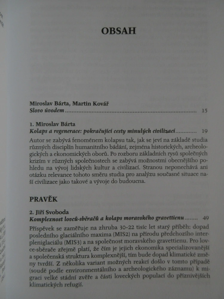 KOLAPS A REGENERACE: CESTY CIVILIZACÍ A KULTUR, MIROSLAV BÁRTA, MARTIN KOVÁŘ, **an