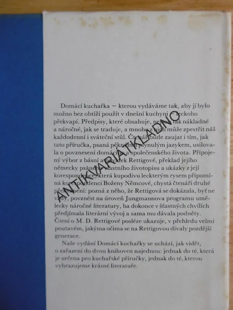 DOMÁCÍ KUCHAŘKA, MAGDALENA DOBROMILA RETTIGOVÁ,1.VYDÁNÍ,RECEPTY, **an