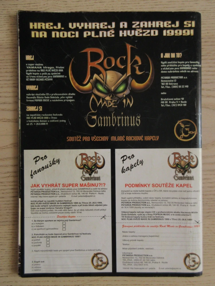 ROCKOVÝ MAGAZÍN SPARK, Č. 4/99, PLAKÁT AEROSMITH, ALANIS MORISSETTE, **an