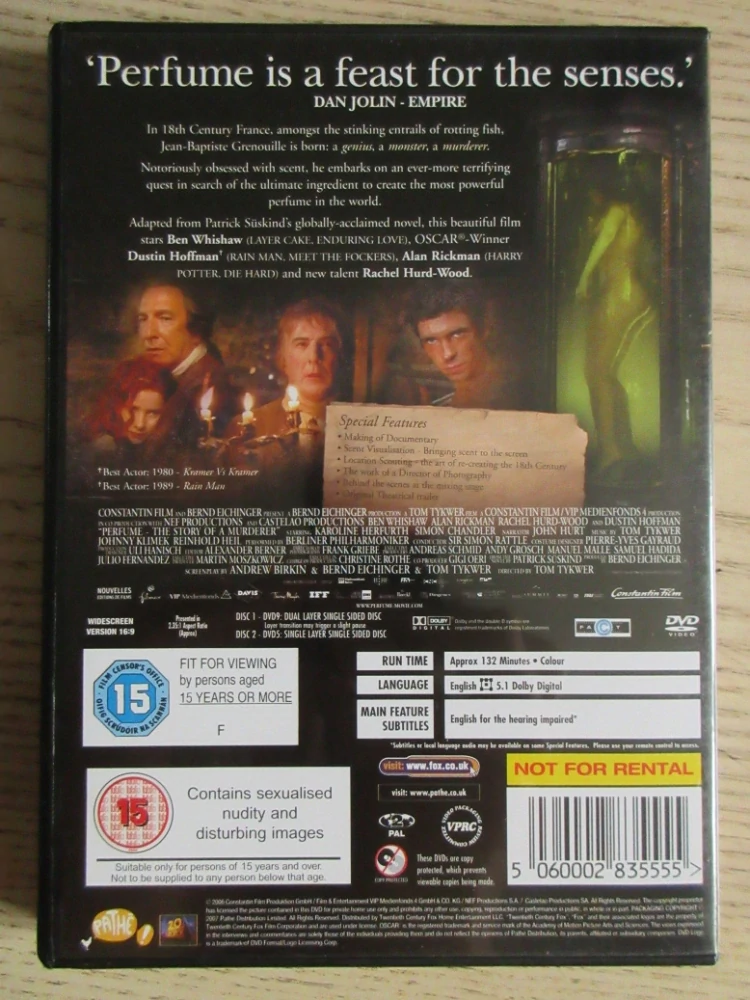 PARFÉM: PŘÍBĚH VRAHA, GB OBAL, ČESKÁ VERZE, 2X DVD FILM
