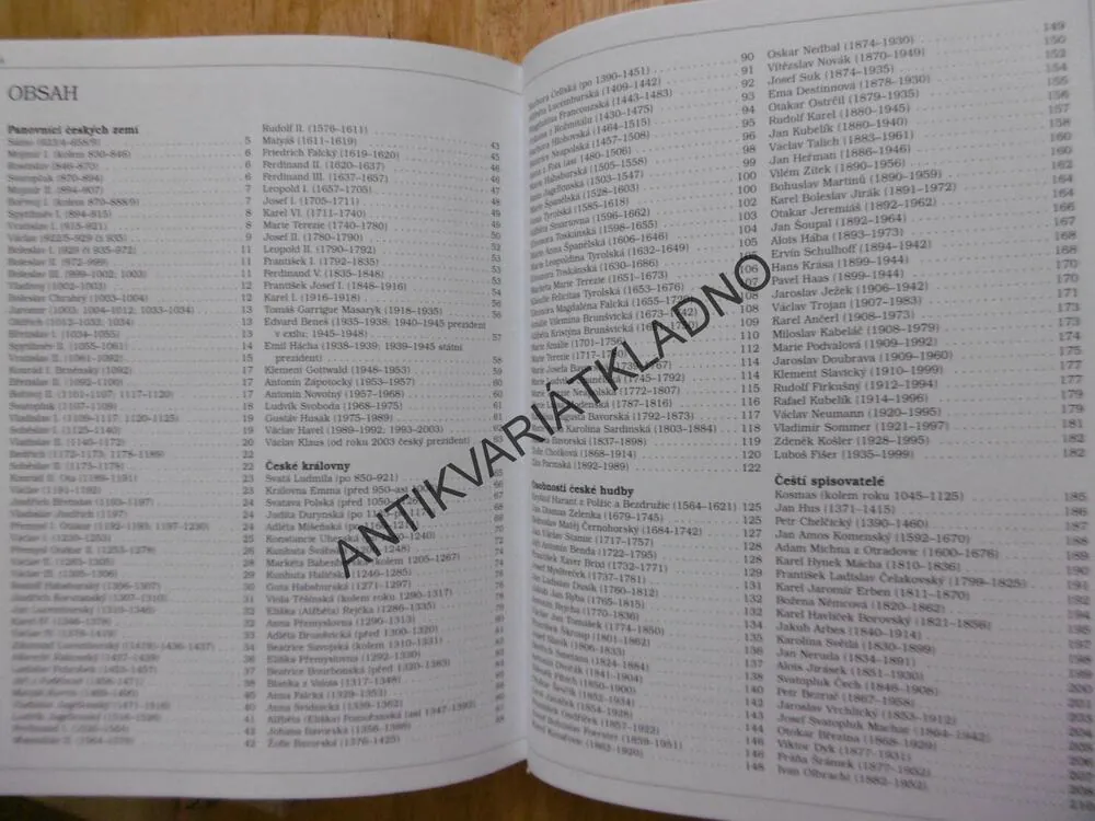 234 ČESKÝCH OSOBNOSTÍ, KAREL IV., MARIE TEREZIE, ŠKVORECKÝ, ČAPEK AJ., **an