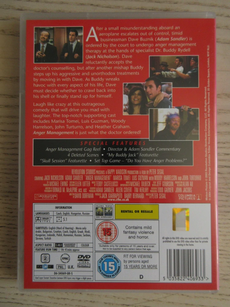 KURS SEBEOVLÁDÁNÍ, A. SANDLER, J. NICHOLSON, DVD FILM