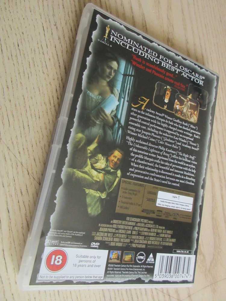 QUILLS, G. RUSH, K. WINSLET, J. PHOENIX, DVD FILM
