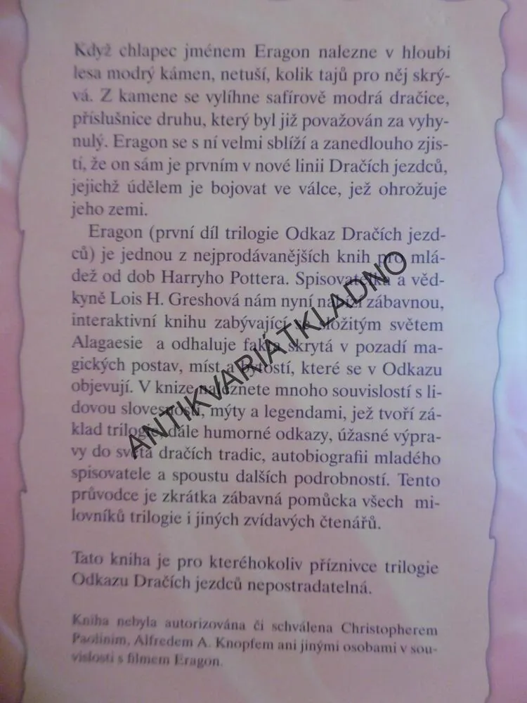 ERAGON, JEHO PŘÍBĚH A SVĚT, LOIS H. GRESHOVÁ, **an