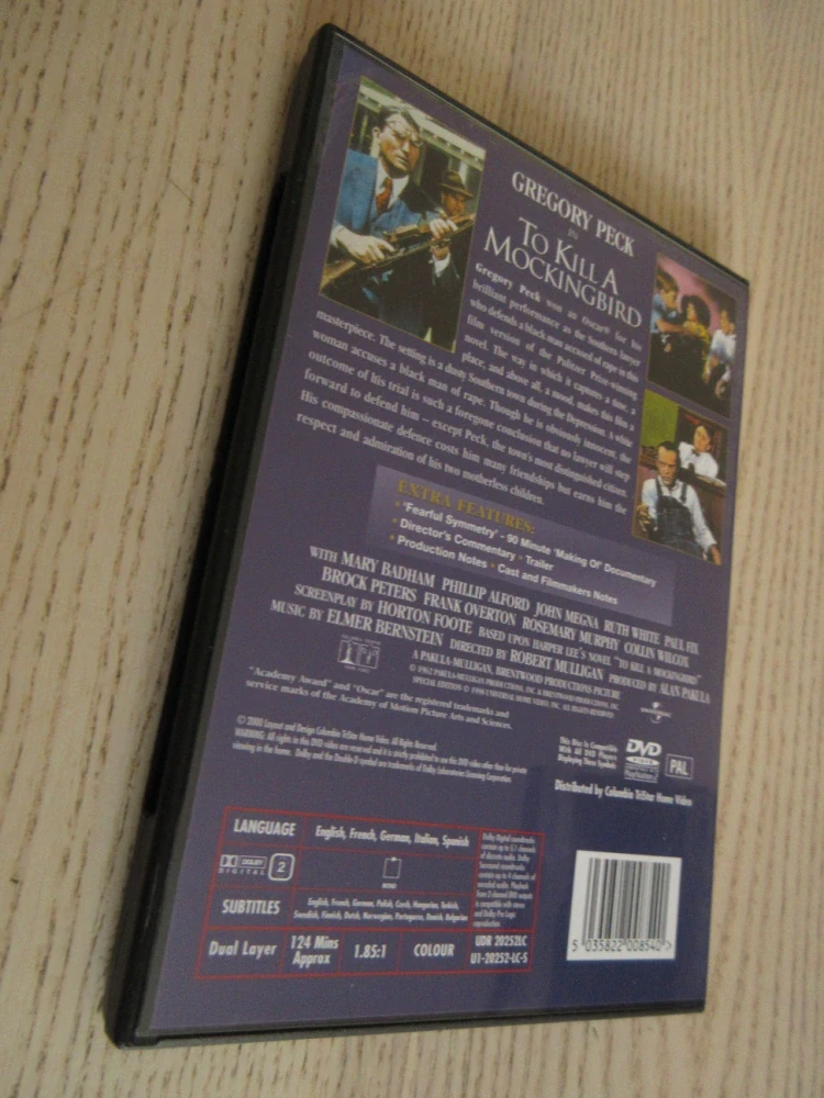 JAKO ZABÍT PTÁČKA, G. PECK, DVD FILM