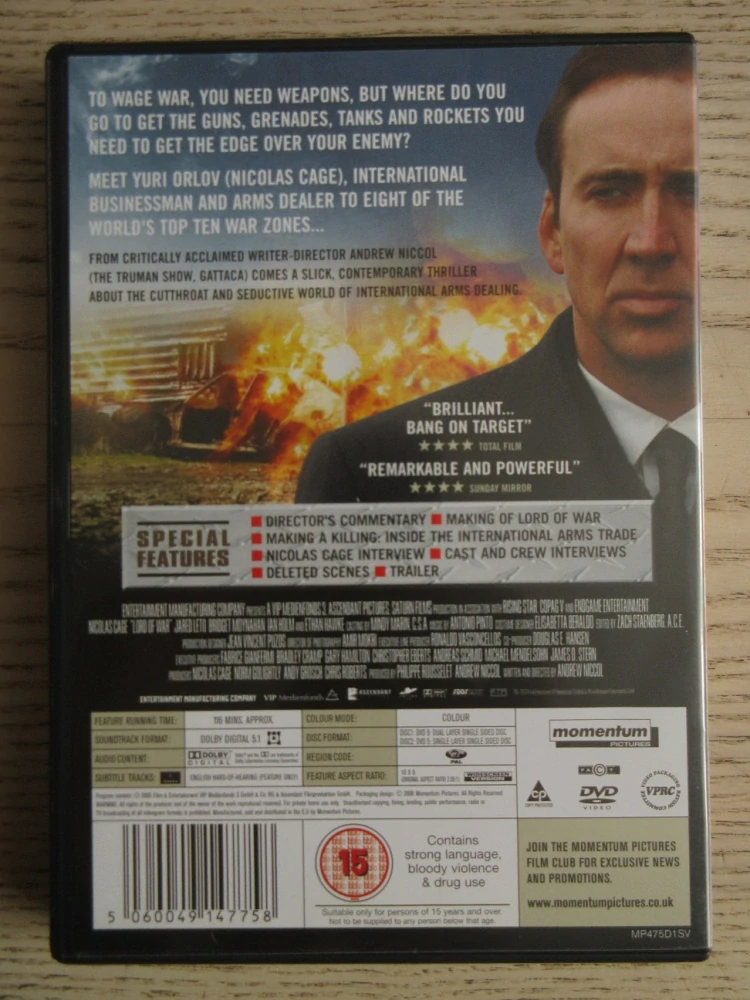 OBCHODNÍK SE SMRTÍ, CAGE, GB OBAL, 2X ČESKÉ DVD FILM