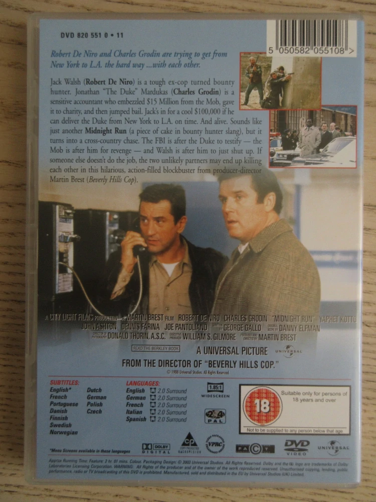 PŮLNOČNÍ BĚH, GB OBAL, ČESKÉ TITULKY, DVD FILM VČETNĚ BOOK