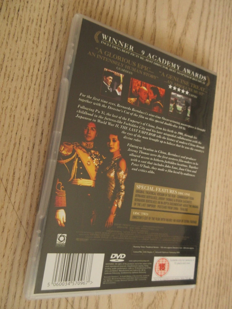 POSLEDNÍ CÍSAŘ, GB OBAL, ČESKÉ 2X DVD FILM