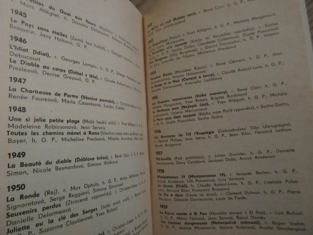 PHILIPE GÉRARD, FILMOVÝ SEŠIT, **an