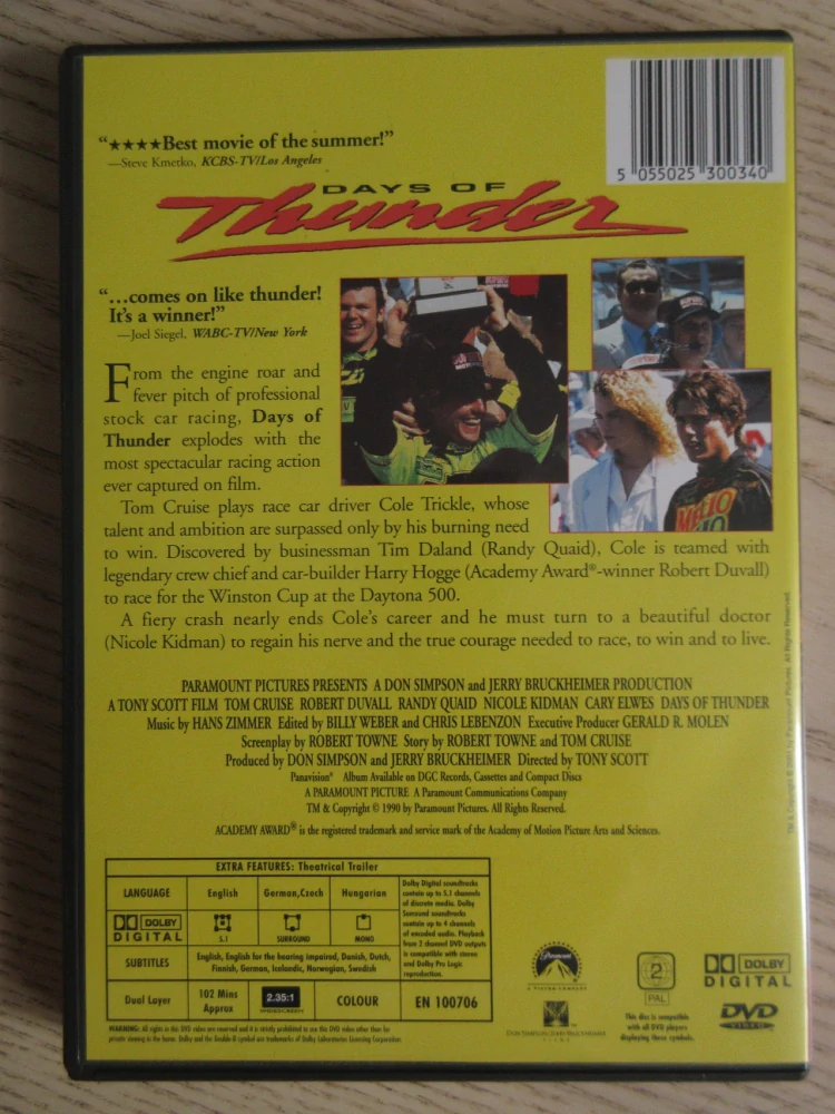 DNY HŘMĚNÍ, T.CRUISE, R.DUVALL, GB OBAL, ČESKÝ DABING, DVD FILM